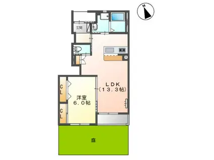 長良川鉄道 前平公園駅 徒歩24分 2階建 築14年(1LDK/1階)の間取り写真