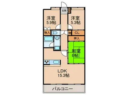 リファレンス寺塚(3LDK/2階)の間取り写真