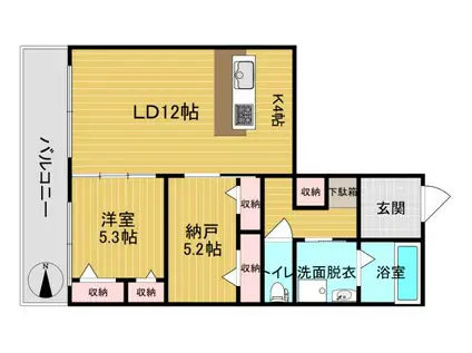 PROGRESS(1SLDK/2階)の間取り写真