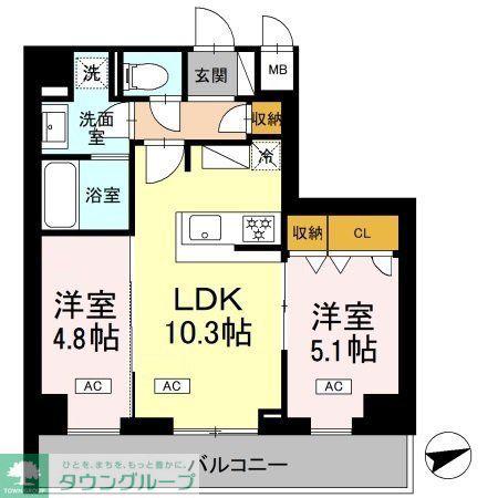 ロイジェント南池袋(2LDK/5階)の間取り写真