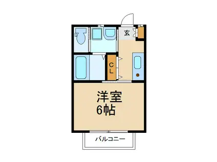 ALIVIE ウエスト新松戸(1K/1階)の間取り写真