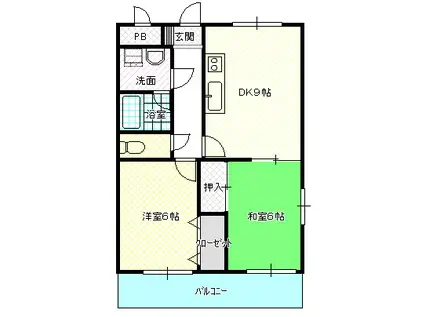 BELLO TAKADA(2DK/2階)の間取り写真