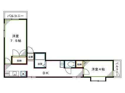 マキ東中野(2DK/3階)の間取り写真