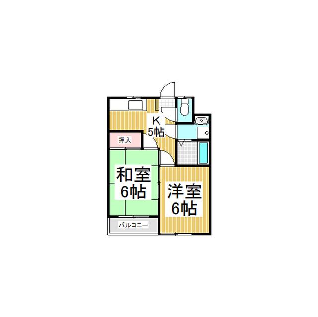 ファミール常田(2K/2階)の間取り写真