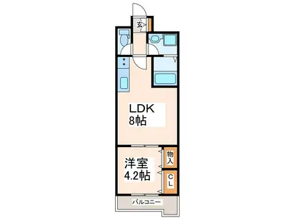 E-フォレスト神水(1LDK/8階)の間取り写真