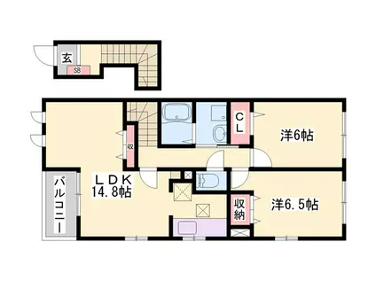 フィオレンティーナV(2LDK/2階)の間取り写真