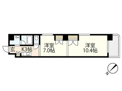 ル・クール上幟町(2K/3階)の間取り写真