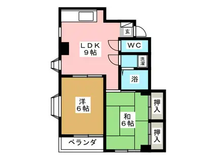 横川NSビル(2LDK/3階)の間取り写真