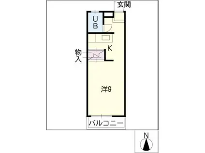 エリア18(ワンルーム/1階)の間取り写真