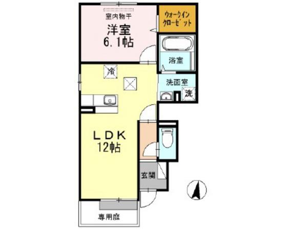 M・K3(1LDK/1階)の間取り写真