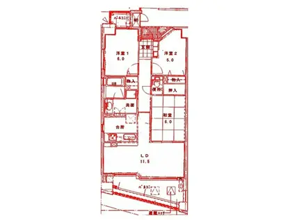 サーパス横浜星川(3LDK/5階)の間取り写真