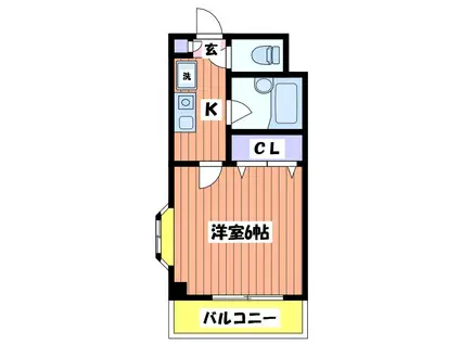 桜プリズム(1K/3階)の間取り写真