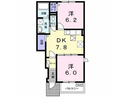 シャイン パークB(2DK/1階)の間取り写真