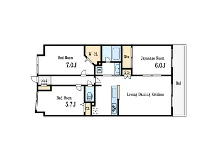 ダイヤパレス船堀(3LDK/3階)の間取り写真