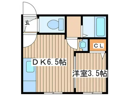 エルムN23 A(1DK/3階)の間取り写真