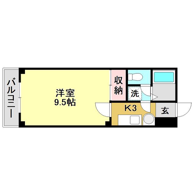 オカダハイツ(1K/2階)の間取り写真