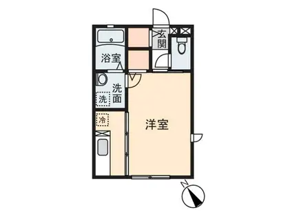 シェスタ(1K/1階)の間取り写真