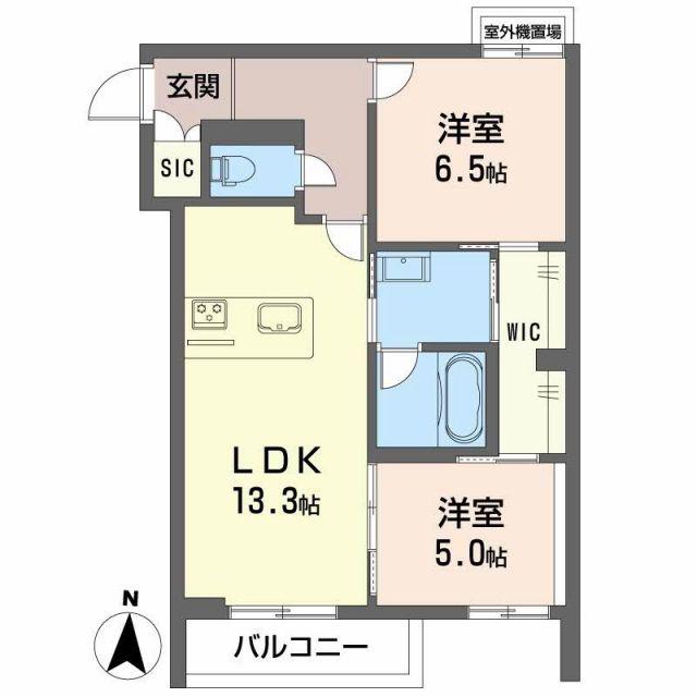 シャーメゾンリアンII(2LDK/2階)の間取り写真