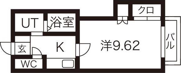 エクセルシオールA(1K/2階)の間取り写真