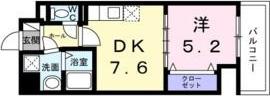 ウィングコート天王寺(1DK/2階)の間取り写真