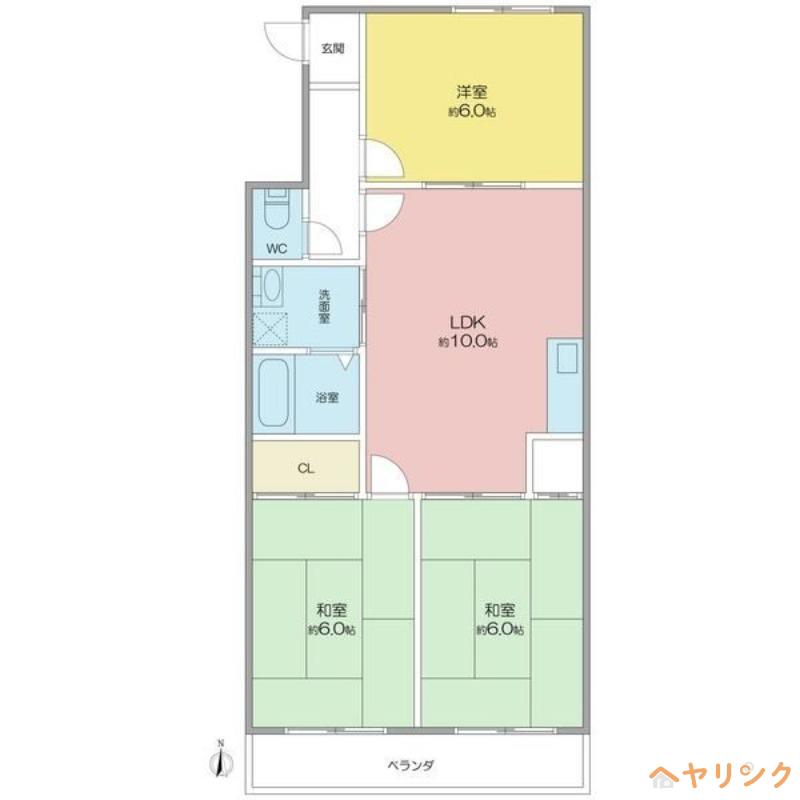 名東クレール(3LDK/4階)の間取り写真