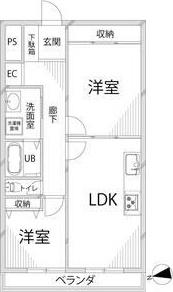 LA MAISON CLAIRE(2LDK/3階)の間取り写真