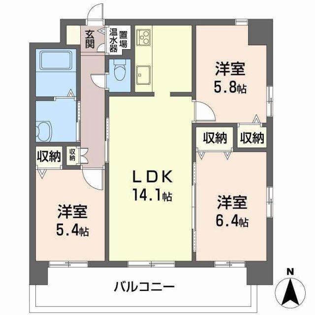 マノワール(3LDK/7階)の間取り写真