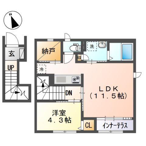 メゾン瑞祥(1SLDK/2階)の間取り写真