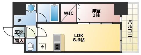 セレニテ新大阪グランデ シュッド(1LDK/5階)の間取り写真