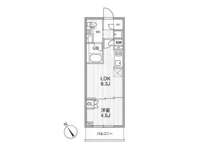グランエール西日暮里ノース(1LDK/3階)の間取り写真