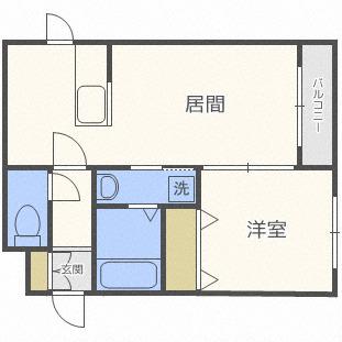 ポラリス元町(1LDK/4階)の間取り写真