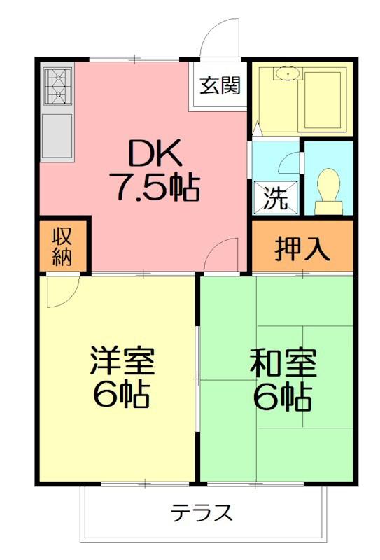 コート中野(2DK/1階)の間取り写真