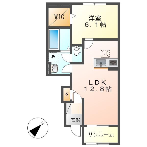 アートガーデン I(1LDK/1階)の間取り写真
