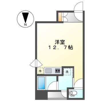 名駅2丁目物件(ワンルーム/4階)の間取り写真