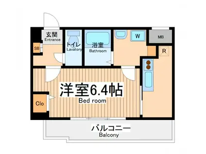 ワイ&エルフ(1K/8階)の間取り写真