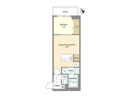 オープンブルーム和光(1LDK/1階)の間取り写真