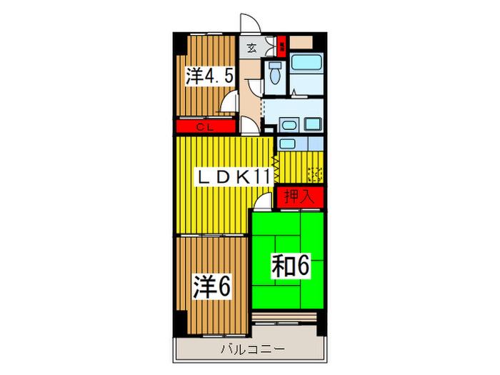 グランド ファミーユ(3LDK/2階)の間取り写真