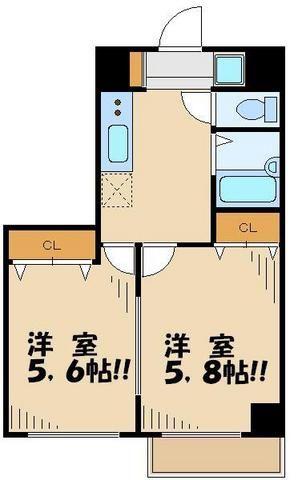 N.K.MANSION(2K/4階)の間取り写真