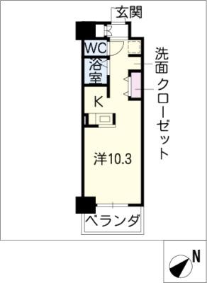 LASANTE鵜の森(ワンルーム/6階)の間取り写真