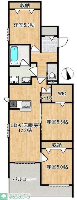 南葛西テラス(3LDK/3階)の間取り写真