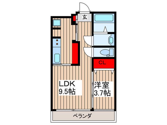 コンフォート千間台(1LDK/2階)の間取り写真