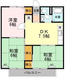 ハイムホシノ(1K/2階)の間取り写真
