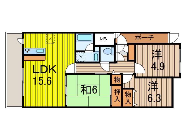 フォレストコート(3LDK/2階)の間取り写真