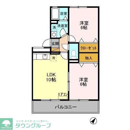 シェルハイム(2LDK/2階)の間取り写真