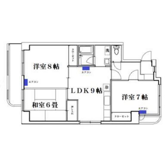 パークハイム西山王(3LDK/4階)の間取り写真