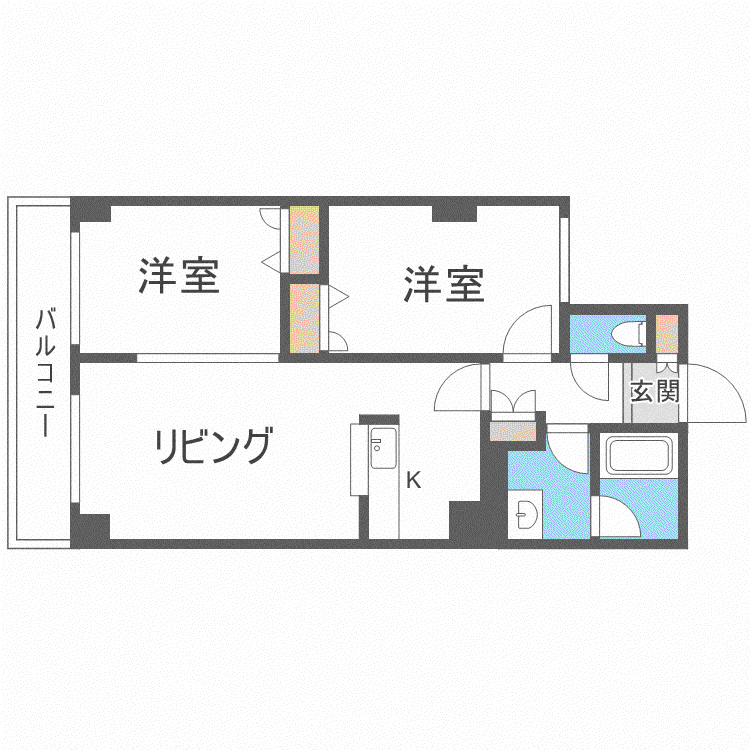 コンフォリア北三条(2LDK/7階)の間取り写真