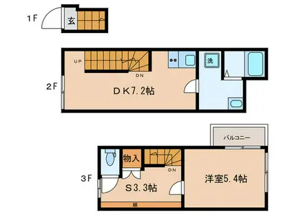 サンコート小金井本町1号館(1SDK/2階)の間取り写真