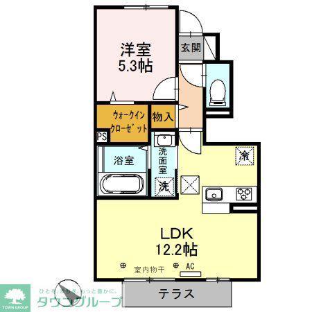 グラウクスG(1LDK/1階)の間取り写真