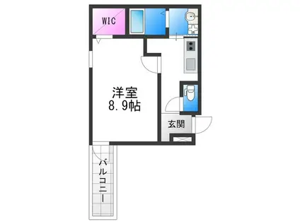 フジパレス今川公園I番館(1K/2階)の間取り写真
