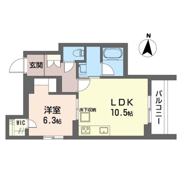 プレミアス(1LDK/1階)の間取り写真